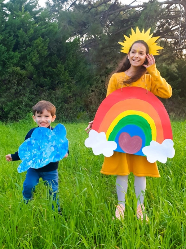 DIY αποκριάτικη στολή ουράνιο τόξο – ήλιος και σύννεφο!
