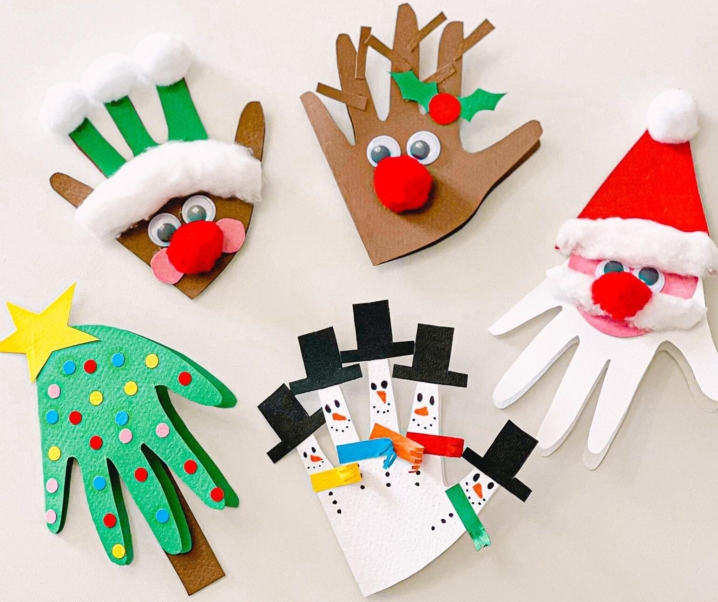 5 χριστουγεννιάτικες κάρτες με μικρά χεράκια