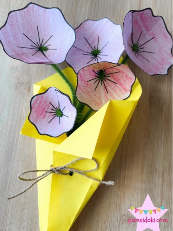 Φτιάξτε ένα μπουκέτο με παπαρούνες – Δωρεάν εκτυπώσιμο