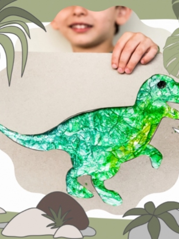 Παιδική κατασκευή – Δεινόσαυρος σε αλουμινόχαρτο